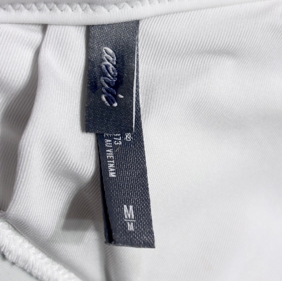 AERIE WHITE Crossed Straps Bikini Top Size Medium - Picture 6 of 7